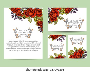 Invitation with floral background