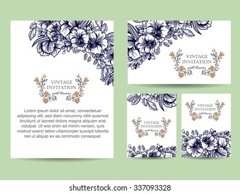 Invitation with floral background