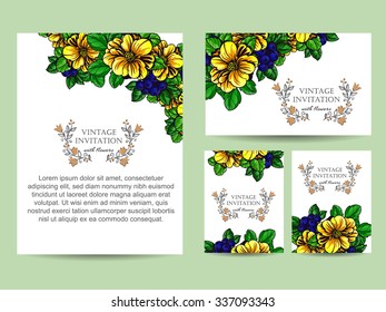 Invitation with floral background