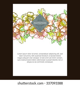 Invitation with floral background