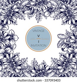 Invitation with floral background