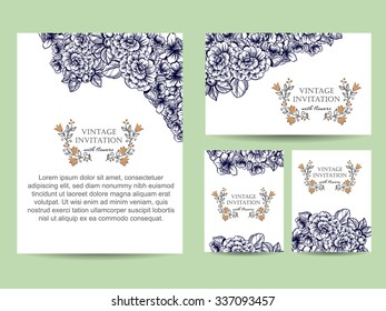 Invitation with floral background