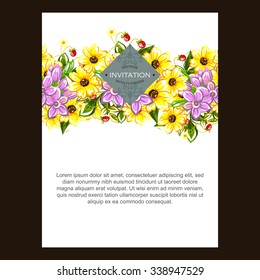 Invitation with floral background