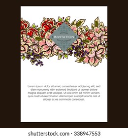 Invitation with floral background