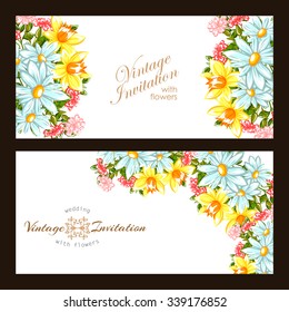 Invitation with floral background