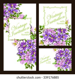 Invitation with floral background