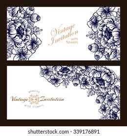 Invitation with floral background