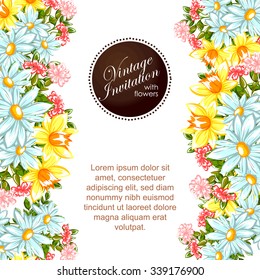 Invitation with floral background