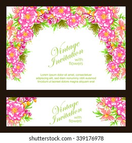 Invitation with floral background