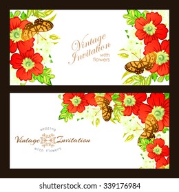 Invitation with floral background