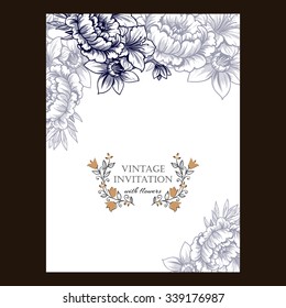 Invitation with floral background
