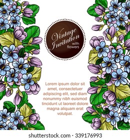 Invitation with floral background