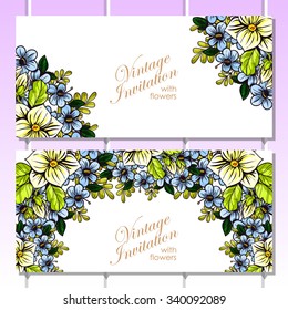 Invitation with floral background