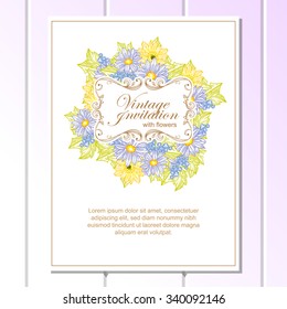 Invitation with floral background