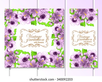 Invitation with floral background