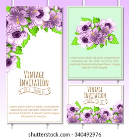 Invitation with floral background
