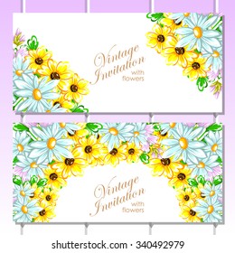 Invitation with floral background