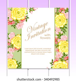 Invitation with floral background