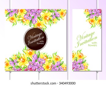 Invitation with floral background