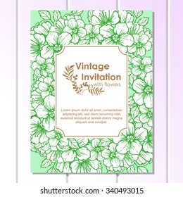 Invitation with floral background