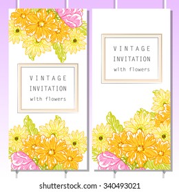Invitation with floral background