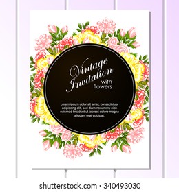 Invitation with floral background