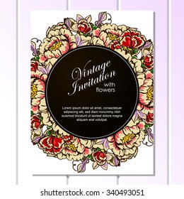 Invitation with floral background