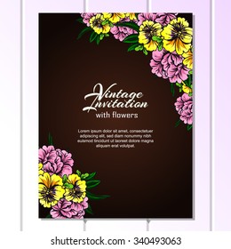 Invitation with floral background