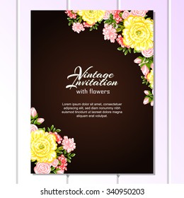 Invitation with floral background