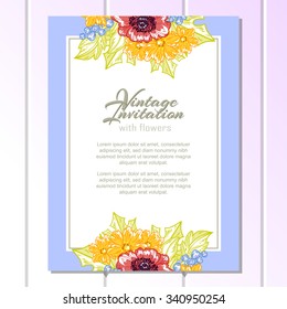 Invitation with floral background