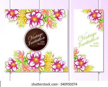 Invitation with floral background