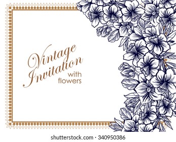 Invitation with floral background