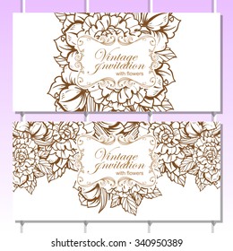 Invitation with floral background