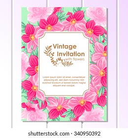 Invitation with floral background