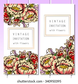 Invitation with floral background