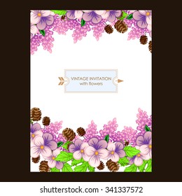 Invitation with floral background