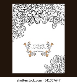 Invitation with floral background