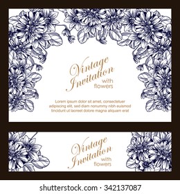 Invitation with floral background