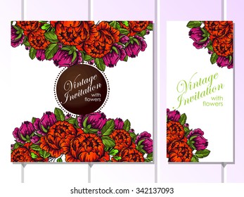 Invitation with floral background