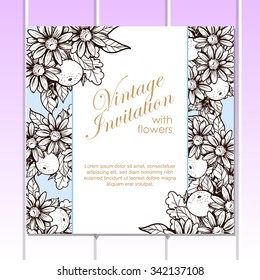 Invitation with floral background