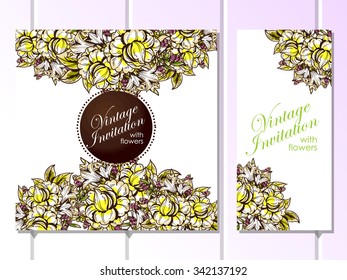 Invitation with floral background