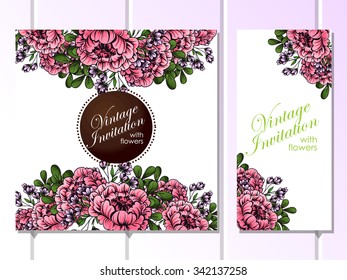 Invitation with floral background