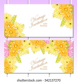 Invitation with floral background