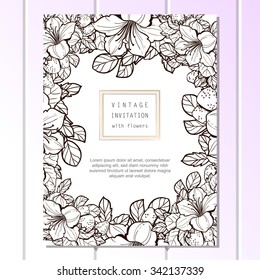 Invitation with floral background
