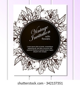 Invitation with floral background