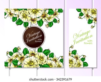 Invitation with floral background