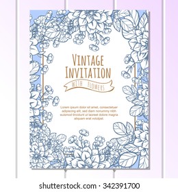 Invitation with floral background