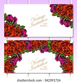Invitation with floral background