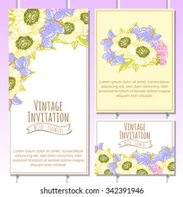 Invitation with floral background