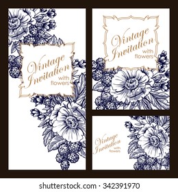 Invitation with floral background